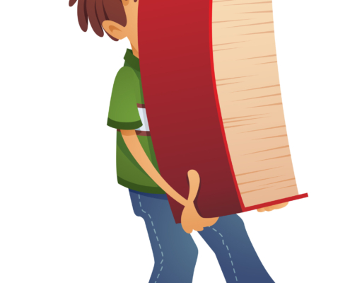 Kid with large book