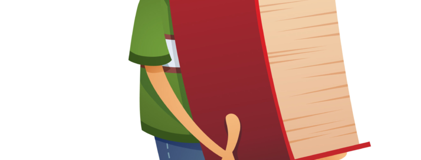 Kid with large book