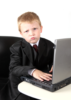 angry child business executive