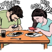 texting at the table