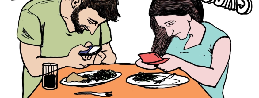texting at the table